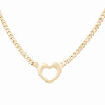 10K Yellow Gold Heart Women's Necklace 16" - Miral Jewelry