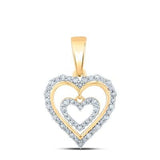 10k Yellow Gold Heart Women's Pendant with 0.25Tw Round Diamond - Miral Jewelry