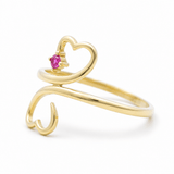 10K Yellow Gold Hearts Fashion Women's Ring - Miral Jewelry