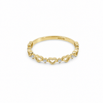10K Yellow Gold Hearts Fashion Women's Ring - Miral Jewelry