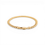 10K Yellow Gold Hollow Cuban Link Bracelet Men's - Miral Jewelry