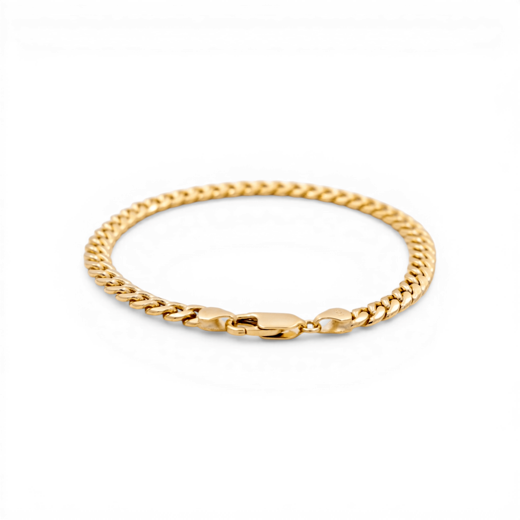 10K Yellow Gold Hollow Cuban Link Bracelet Men's - Miral Jewelry