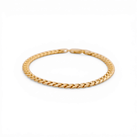 10K Yellow Gold Hollow Cuban Link Bracelet Men's - Miral Jewelry