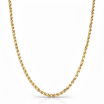 10K Yellow Gold Hollow Rope Chain 24" - Miral Jewelry