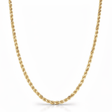 10K Yellow Gold Hollow Rope Chain 24" - Miral Jewelry