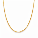 10K Yellow Gold Hollow Rope Chain 24" - Miral Jewelry