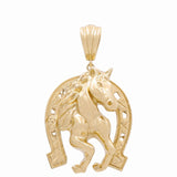 10K Yellow Gold Horse Men's Pendant - Miral Jewelry