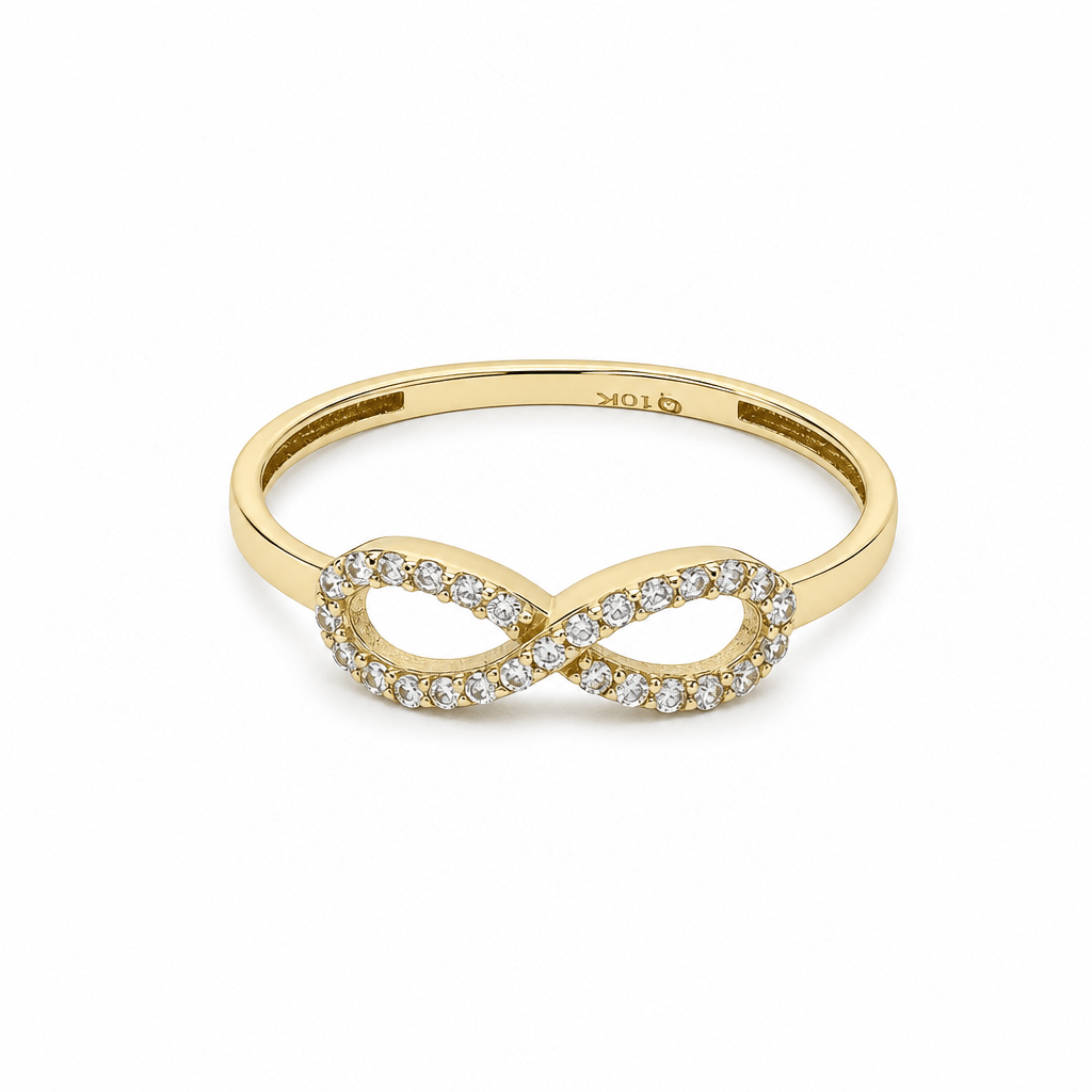 10K Yellow Gold Infiniti With CZ Fashion Women's Ring - Miral Jewelry