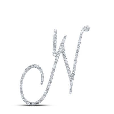 10K Gold Script Initial N Diamond Pendant 0.62 ct tw