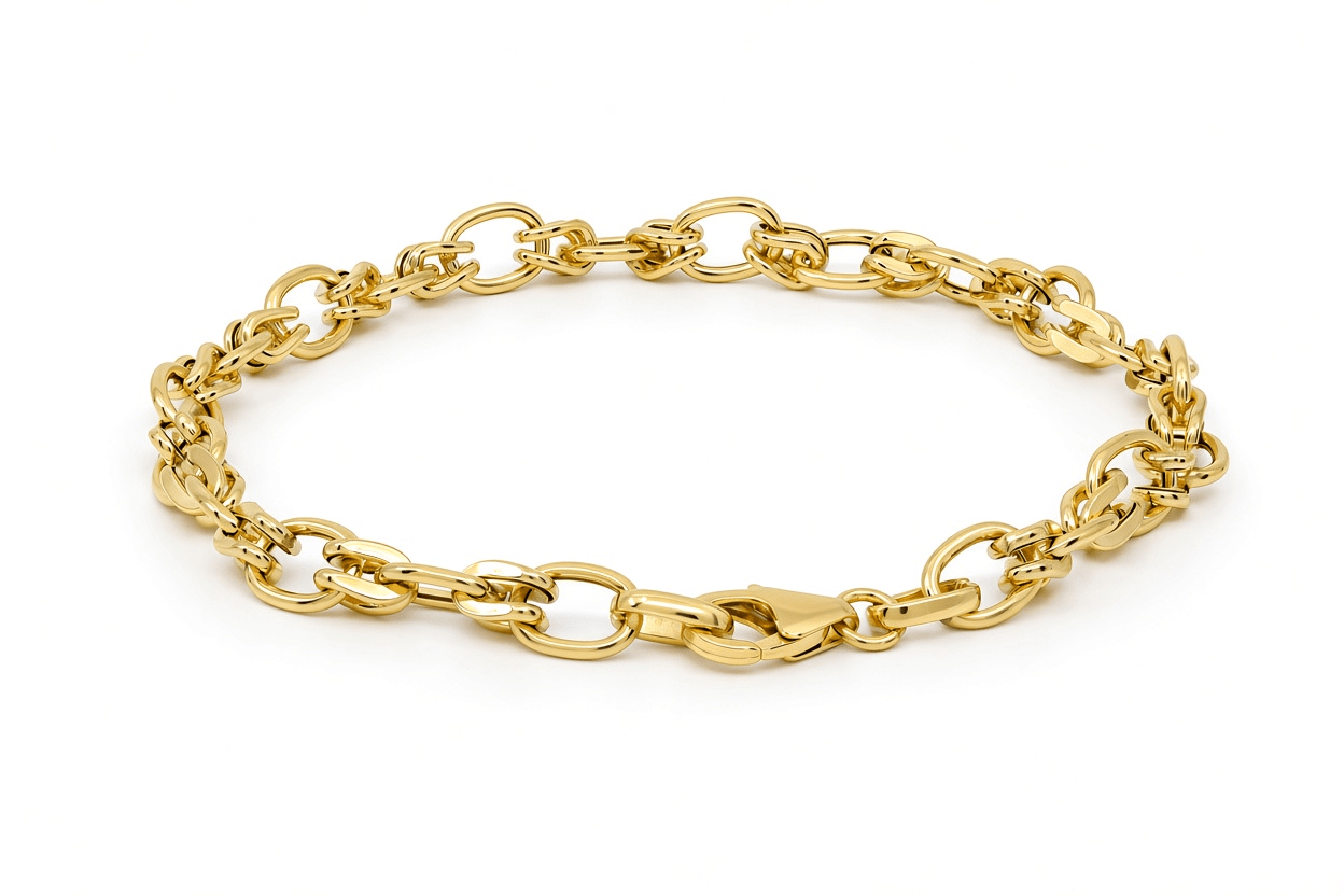 10K Yellow Gold Italian Link Bracelet – 7.5" - Miral Jewelry