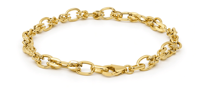 10K Yellow Gold Italian Link Bracelet – 7.5" - Miral Jewelry