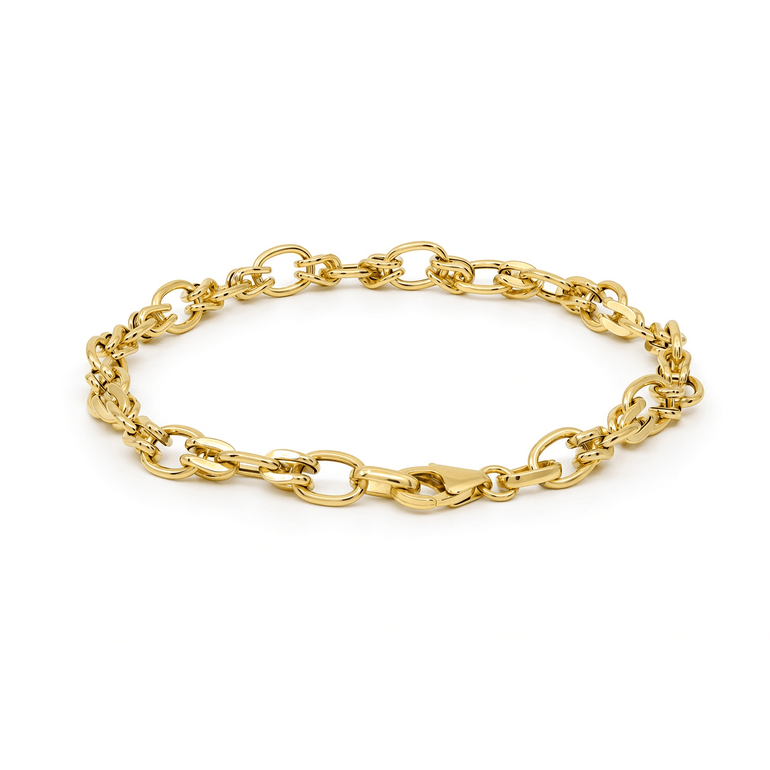 10K Yellow Gold Italian Link Bracelet – 7.5" - Miral Jewelry