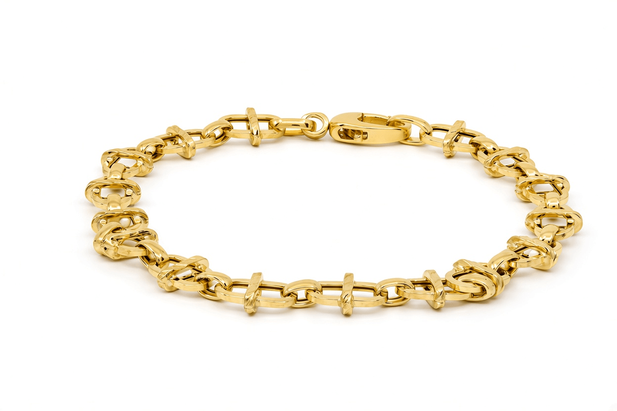 10K Yellow Gold Italian Link Bracelet – 7.5" - Miral Jewelry