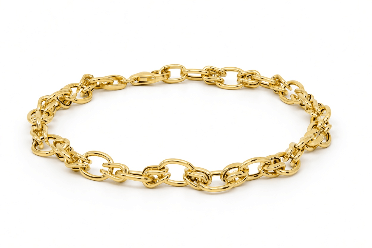10K Yellow Gold Italian Link Bracelet – 7.5" - Miral Jewelry