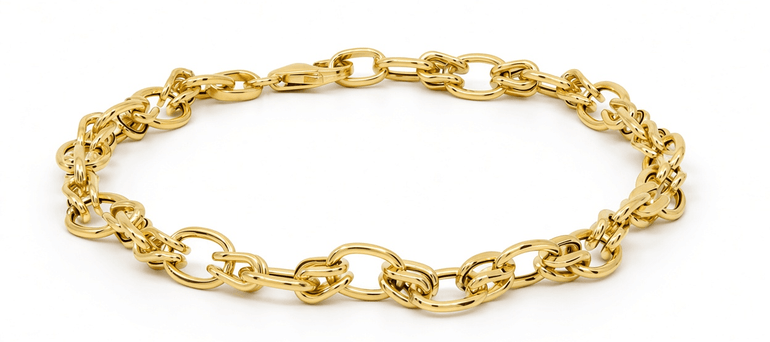 10K Yellow Gold Italian Link Bracelet – 7.5" - Miral Jewelry