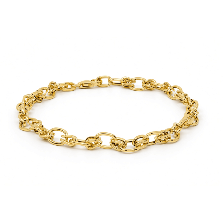 10K Yellow Gold Italian Link Bracelet – 7.5" - Miral Jewelry