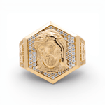 10k Yellow Gold Jesus Fashion Men's Ring - Miral Jewelry