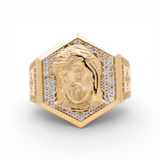 10k Yellow Gold Jesus Fashion Men's Ring - Miral Jewelry
