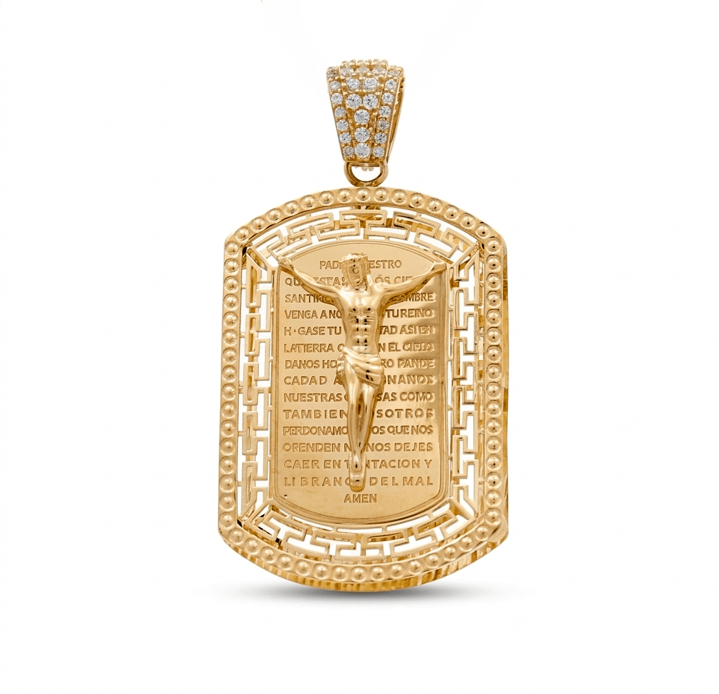 10K Yellow Gold Jesus Medal Pendant - Miral Jewelry