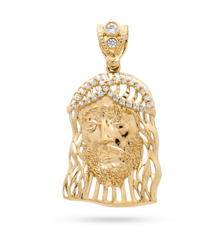 10K Yellow Gold Jesus Pendant - Miral Jewelry