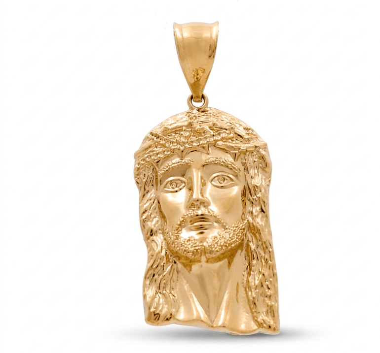 10K Yellow Gold Jesus Pendant - Miral Jewelry