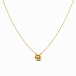 10k Yellow Gold Knot with Cz Necklace - Miral Jewelry
