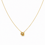 10k Yellow Gold Knot with Cz Necklace - Miral Jewelry