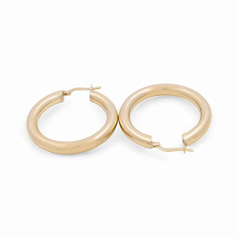10K Yellow Gold Large Hoop Earrings - Miral Jewelry