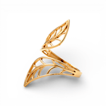10K Yellow Gold Leaves Fashion Women's Ring - Miral Jewelry
