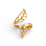 10K Yellow Gold Leaves Fashion Women's Ring - Miral Jewelry