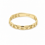 10K Yellow Gold Link Fashion Women's Ring - Miral Jewelry