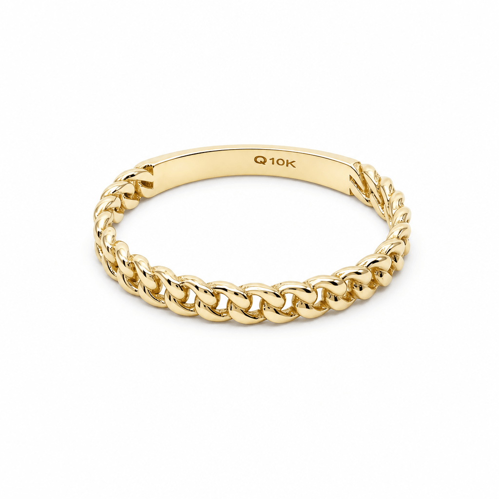 10K Yellow Gold Links Fashion Women's Ring - Miral Jewelry