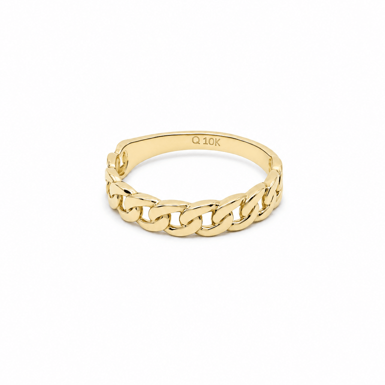 10K Yellow Gold Links Fashion Women's Ring - Miral Jewelry