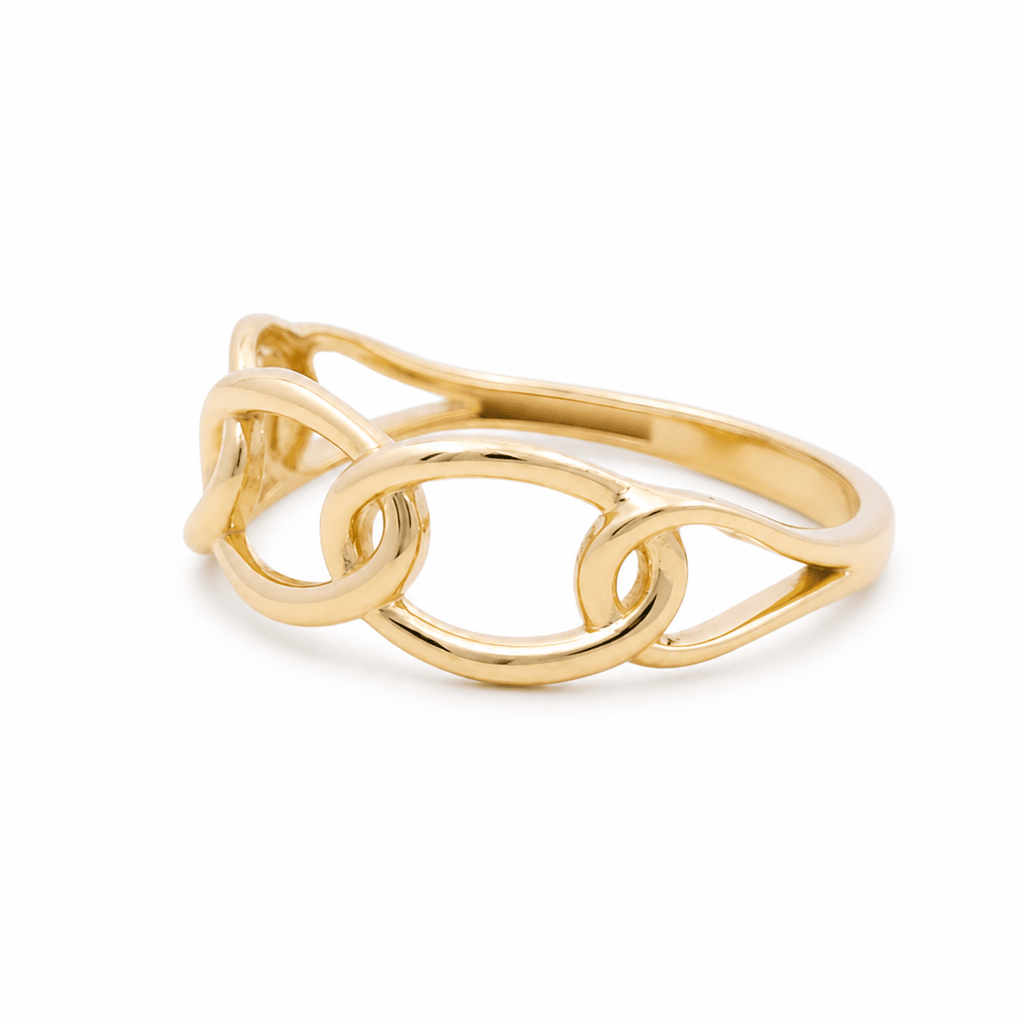 10K Yellow Gold Links Fashion Women's Ring - Miral Jewelry