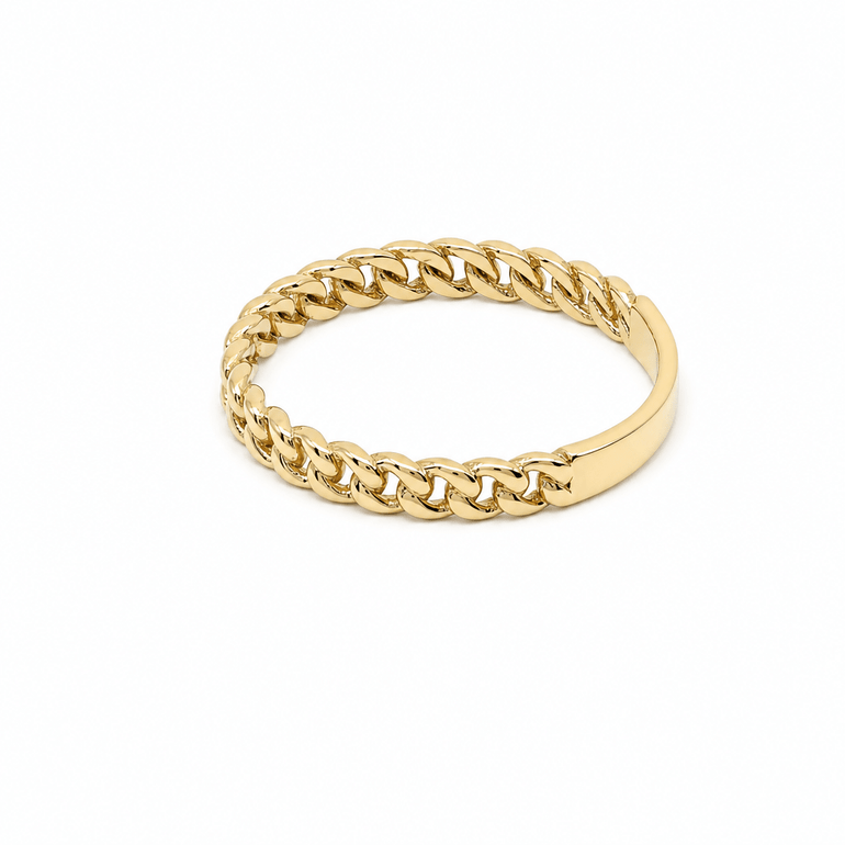 10K Yellow Gold Links Fashion Women's Ring - Miral Jewelry