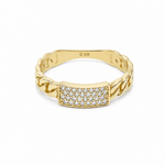 10K Yellow Gold Links With CZ Fashion Women's Ring - Miral Jewelry