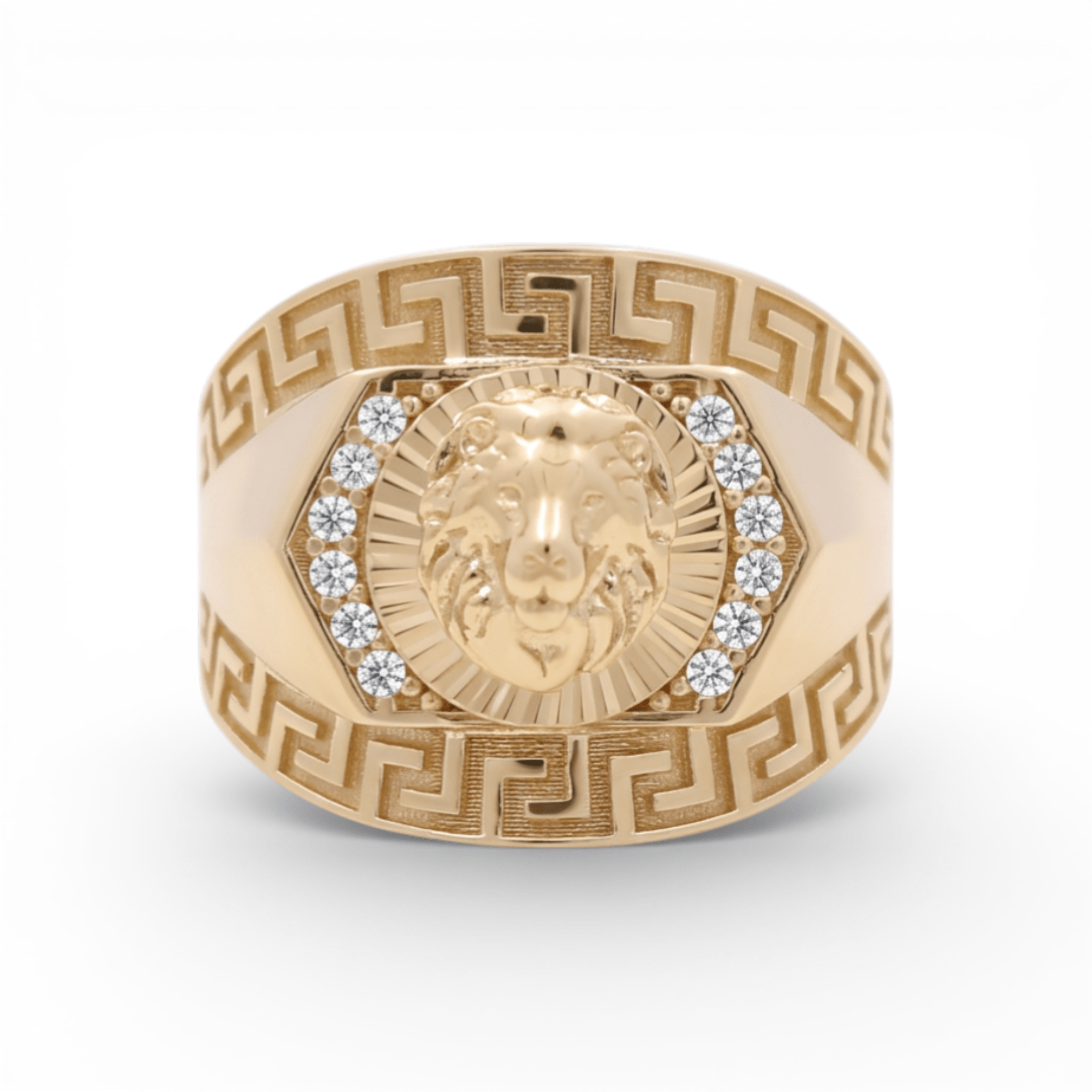 10k Yellow Gold Lion Fashion Men's Ring - Miral Jewelry