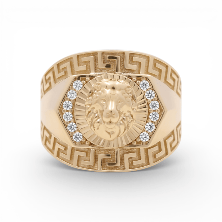 10k Yellow Gold Lion Fashion Men's Ring - Miral Jewelry