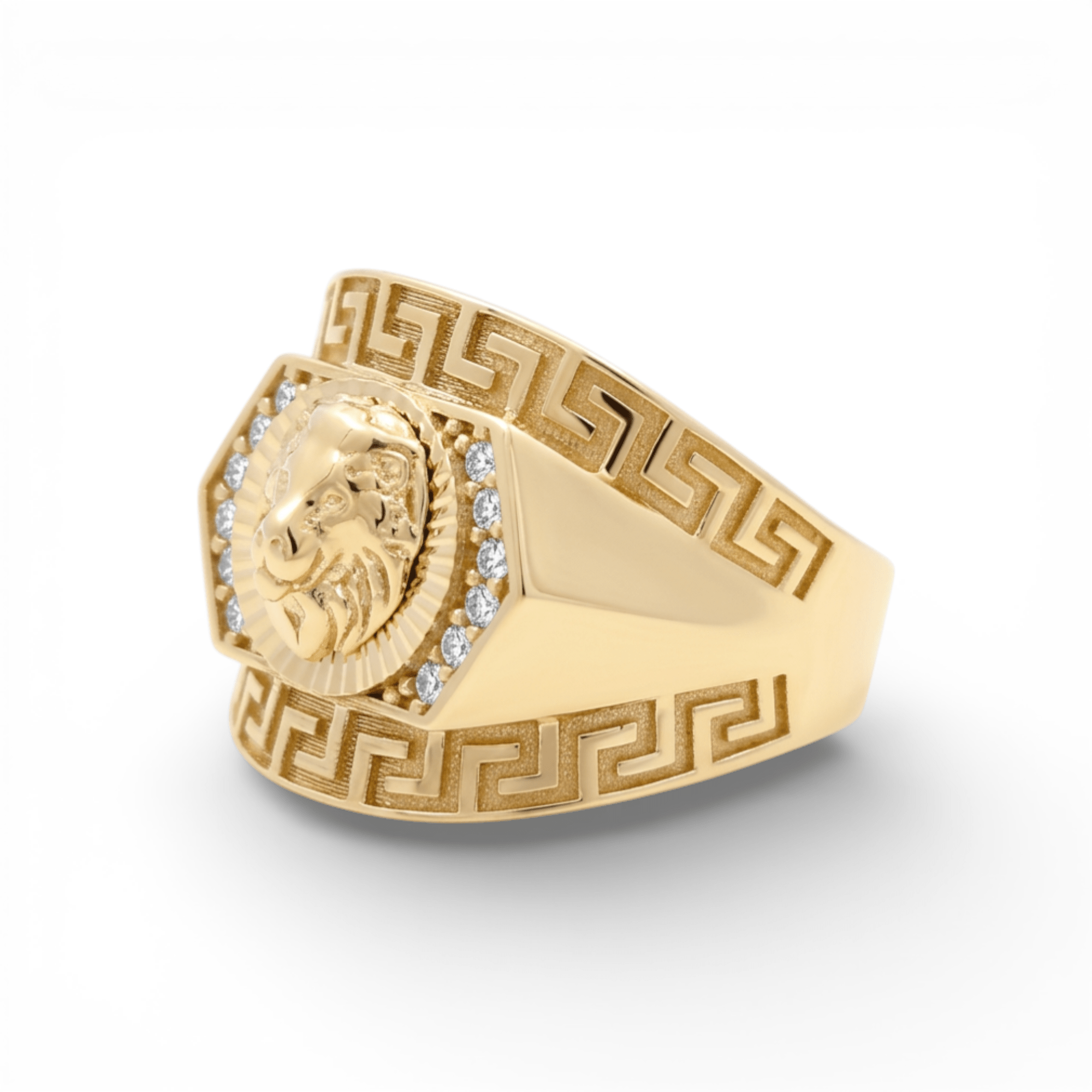 10k Yellow Gold Lion Fashion Men's Ring - Miral Jewelry