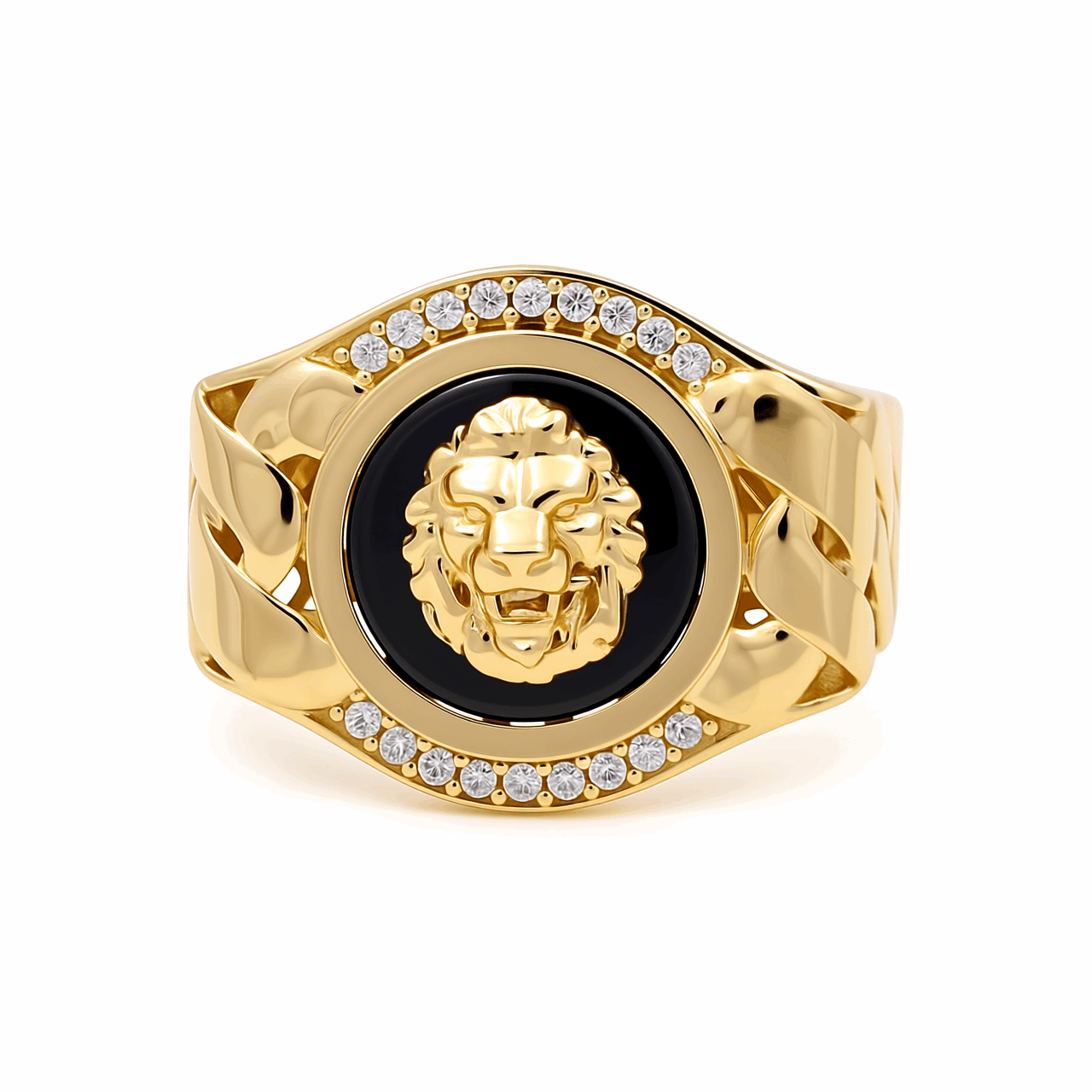 10k Yellow Gold Lion Men's Fashion Ring - Miral Jewelry