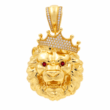 10K Yellow Gold Lion Men's Pendant - Miral Jewelry