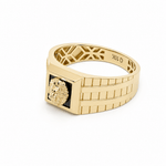 10k Yellow Gold Lion Onyx Fashion Ring Men's - Miral Jewelry