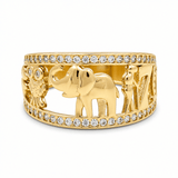 10K Yellow Gold Lucky Band Fashion Women's Ring - Miral Jewelry