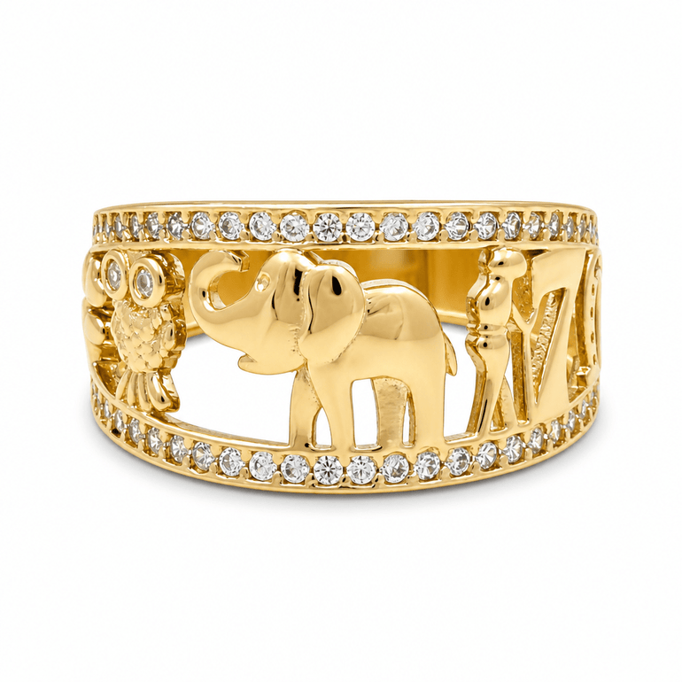 10K Yellow Gold Lucky Band Fashion Women's Ring - Miral Jewelry
