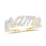 10K Yellow Gold Mama Diamond Fashion Ring with 0.20Tw Round Diamonds - Miral Jewelry