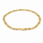 10K Yellow Gold Mariner Link Bracelet with CZ – 7.5" - Miral Jewelry