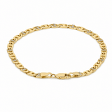 10K Yellow Gold Mariner Link Bracelet with CZ – 7.5" - Miral Jewelry