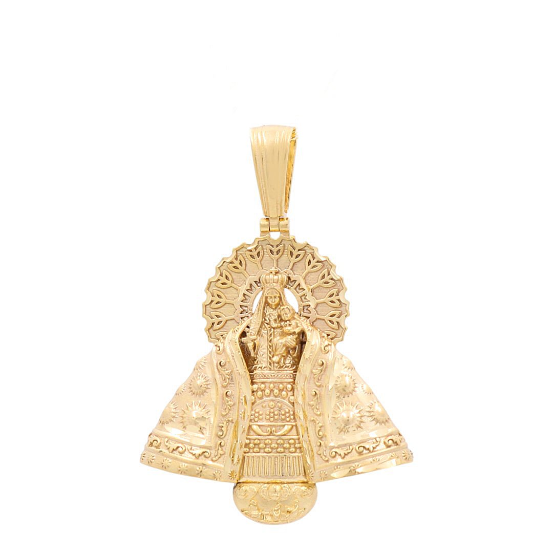 10K Yellow Gold Medal Caridad del Cobre Pendant - Miral Jewelry