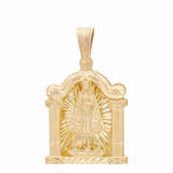 10K Yellow Gold Medal Caridad del Cobre Pendant - Miral Jewelry