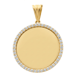 10K Yellow Gold Medal with Cz Pendant - Miral Jewelry
